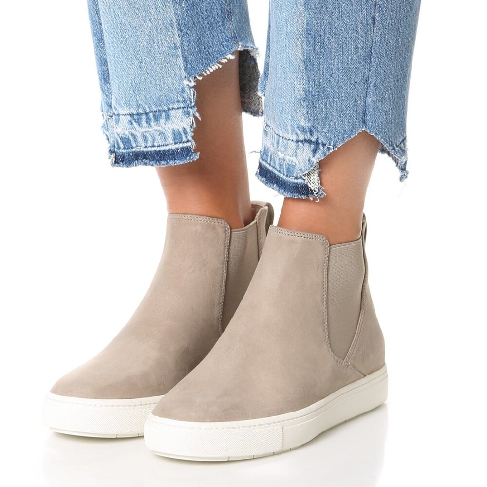 NIB Vince Newlyn Suede High-Top Slip On Sneakers Straw(Beige) 5.5,6.5,8.5,9,9.5‎